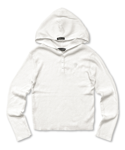 Flower‑shin volbotan ribbed knit — айвори