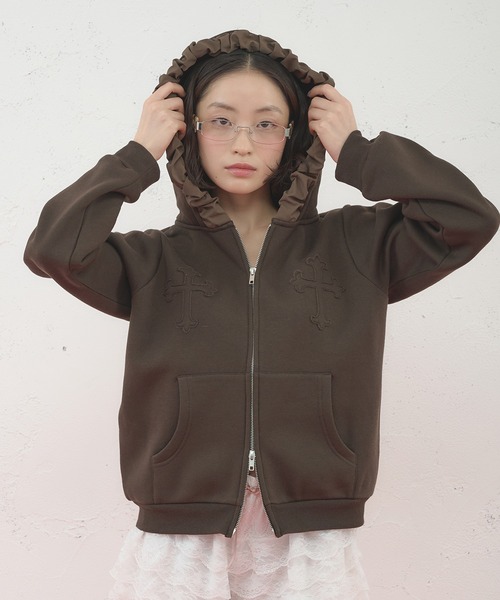 [Япония лимит] FRILL CROSS HOODIE / фриль‑кросс худи