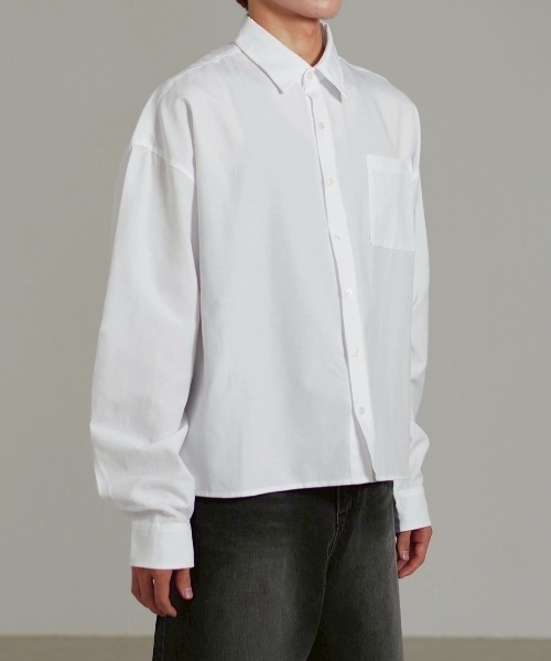 cropped basic shirt — укороченная базовая рубашка (Chikashitsu+)