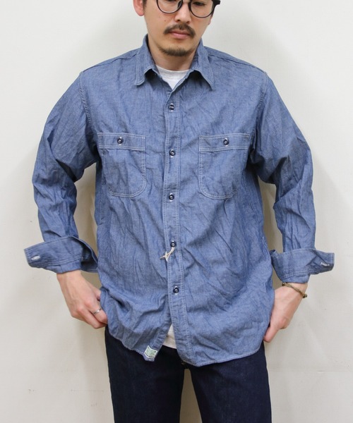 orSlow Relax Fit Chambray Work Shirt рубашка в стиле рабочая, relaxed fit