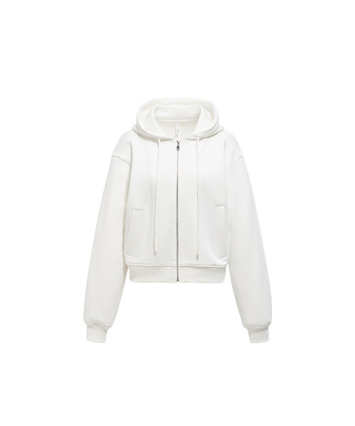 [WIMENS] Cropped fleece zip‑up hooded pullover (3 цвета)