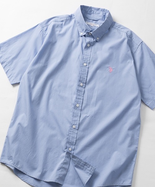 [18] U.S. POLO ASSN — короткая футболка с принтом, хлопок, мужская/женская, полу‑рукав, ворот‑боло́н