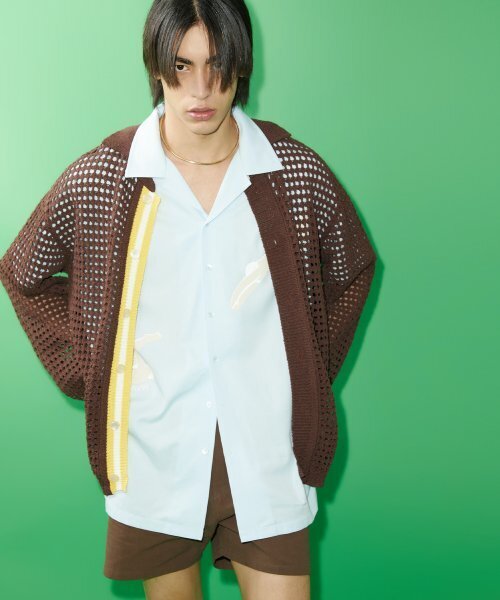CROCHET KNIT CARDIGAN BROWN — вязаный крючком кардиган коричневый