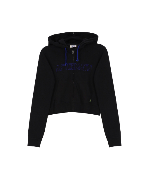 W CONTRAST STITCH ZIP HOODIE [BLACK] — худи на молнии с контрастной прострочкой (черный)