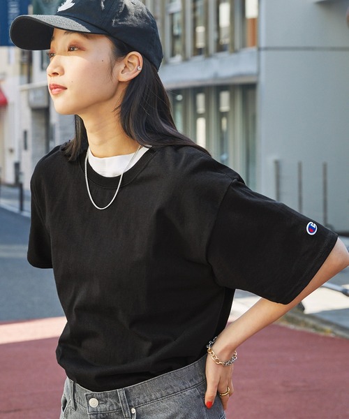 Champion Authentic футболка/Champion Cotton Wappen T-shirt (1/2 сливер) бесшовный топ