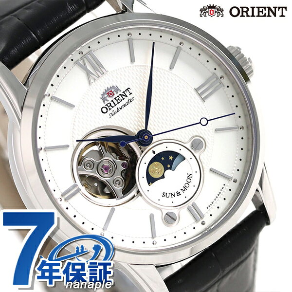 Orient Sun & Moon 42mm механические RN-AS0003S — классический ремешок, брендовый мужской наручный автоматический хронометр