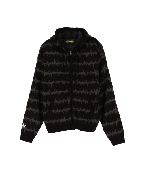 MOHAIR knit zip hoodie — мохеровая вязаная толстовка с капюшоном, чёрная