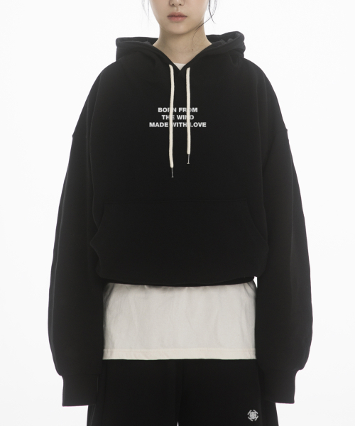 MWL OVER FIT DOUBLE JERSEY HOODIE — чёрное оверсайз худи из двухслойного джерси