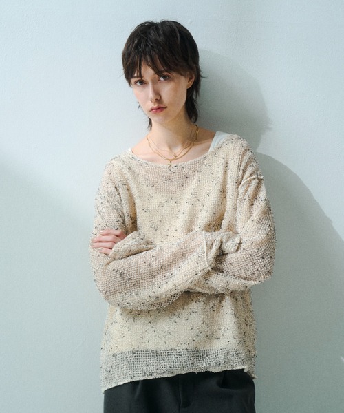 Loose slub mesh knit pullover — свитер‑пуловер с рыхлой текстурой