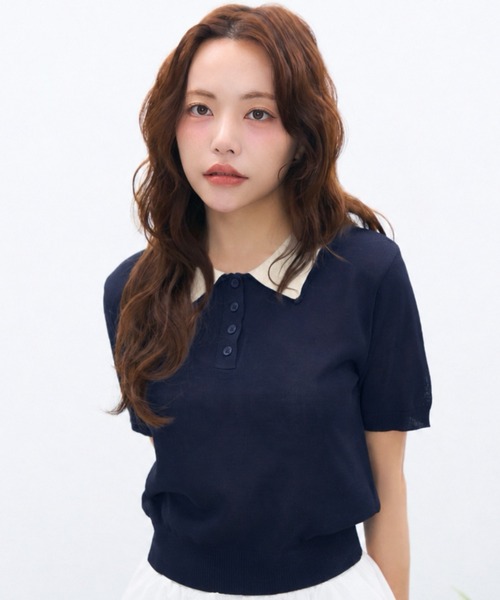 Bicolor knit polo — вязаное поло Байкалар