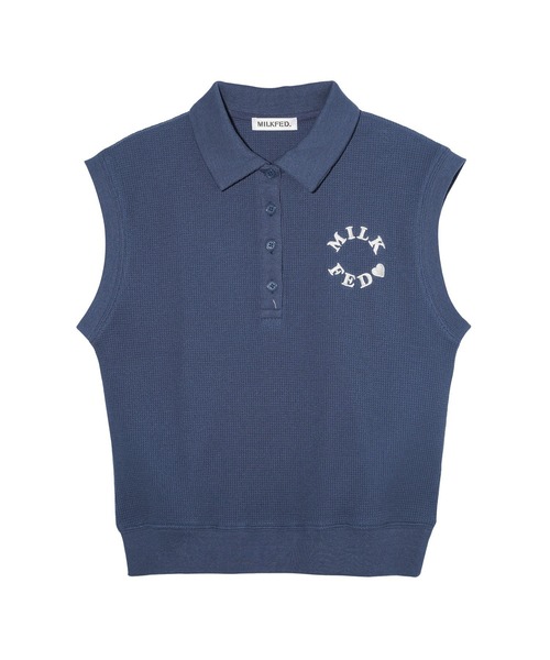 WAFFLE SLEEVELESS TOP — безрукавка вафельной вязки