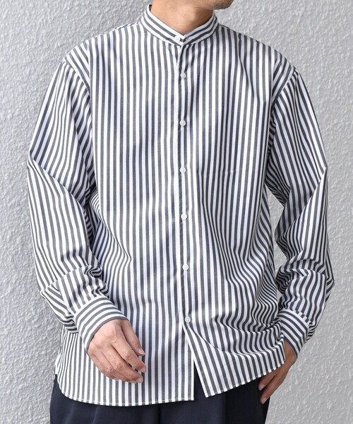SHIPS any: LIM BLESS — солид/стрелард бандカラー рубашка 26AW