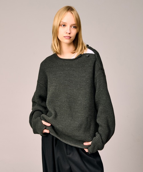 Трикотажный кардиган с пуговицами на плече — Shoulder Button Rib Knit