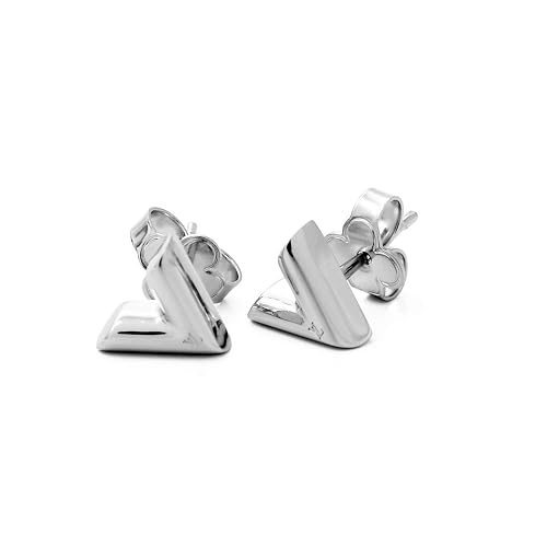 Louis Vuitton Оригинальные серьги-гвоздики Louis Vuitton Essential V с фирменным пакетом, M68153 M63208 (серебро)