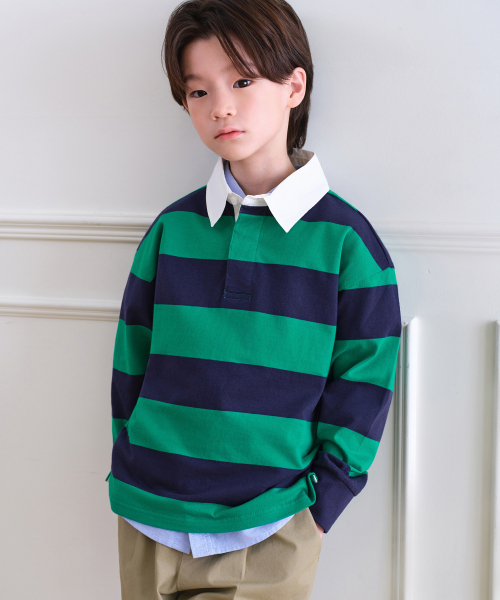 Stripe Ragby T‑shirt — полосатая регбийная футболка (navy/green)