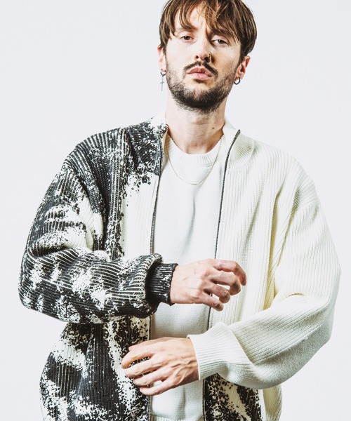 NO ID. Rubber Print Drivers Knit Cardigan — вязаный кардиган с резиновым принтом