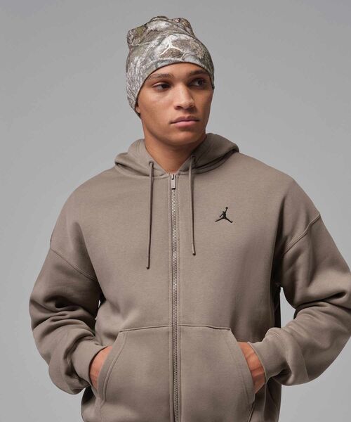 Jordan Brooklyn Fleece Men’s Oversized Full‑Zip Hoodie IB7231‑040 — мужская худи на молнии, Olive Grey