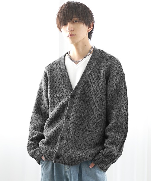 MinoriTY вязанный oversized кардиган Henley‑нит