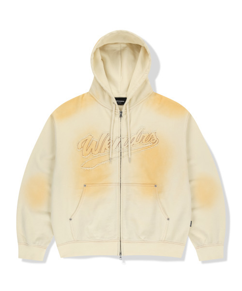Brushed zip‑up hoodie (ivory) — махровая на молнии