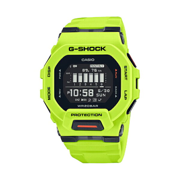 CASIO G-SHOCK G-SQUAD GBD-200-9 — спортивные часы с Bluetooth, жёлтые, маркировка G-SQUAD