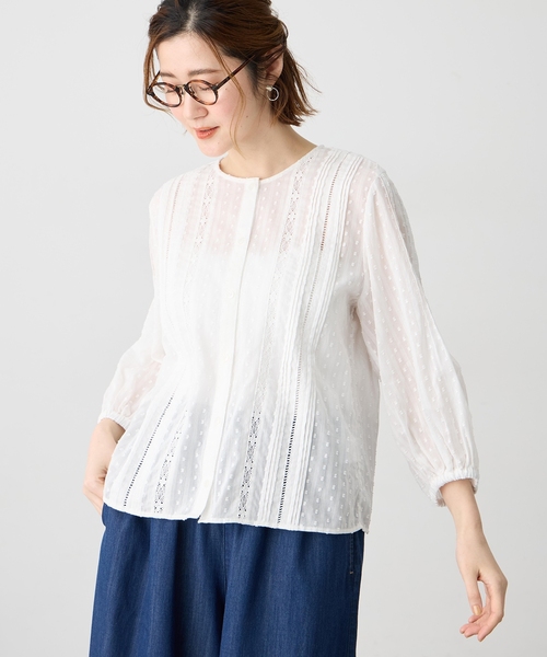 Jaggard Dotless Blouse — жаккардовая блузка в горошек