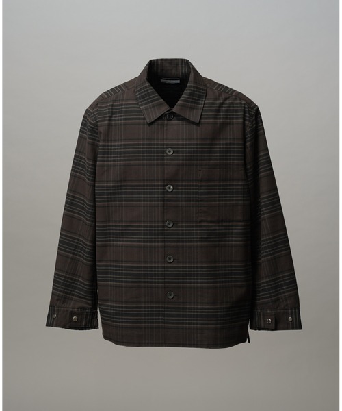 UNISEX Italian Dead Stock Fabric — Prime-Over Regular Collar Heavy-Weight Flannel Shirt Blouson (MAISON SPECIAL)