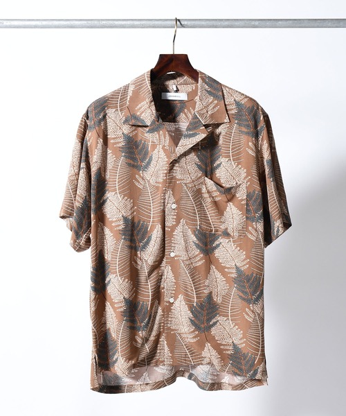 Pattern openカラーショートスリーブ T‑shirt с принтом