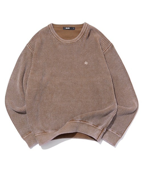 Трикотажная crew‑neck с эффектом окраски «sulfur dyed»