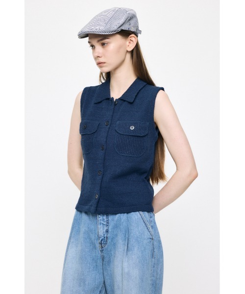 Безрукавый трикотаж «Button Up» — поролоновая отделка