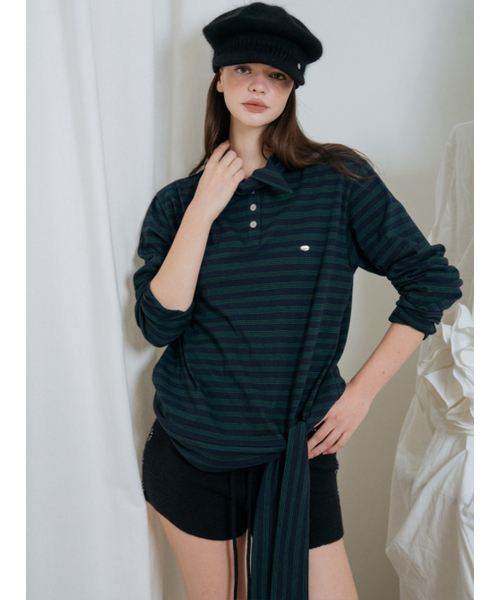 Stripe Tyra raglan‑футболка (нейви)