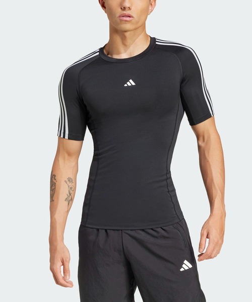 Техфит компрессионное тренировочное поло — полуспортивная T‑футболка adidas
