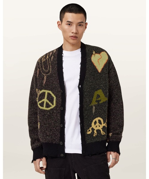 EMOTIVE Oversized Jacquard Cardigan — объёмный жаккардовый кардиган