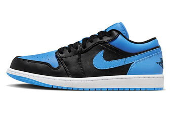 Nike Jordan Air Jordan 1 Low Black/University Blue — баскетбольные кроссовки, чёрно‑сине‑белые (Low)