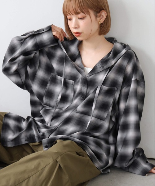 Shirt check folded short sleeve — рубашка‑футболка