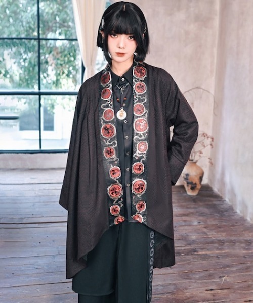 «Кодовая книга/Гугайша» — embroidered open cardigan (embroidered) — эмотивный кардиган
