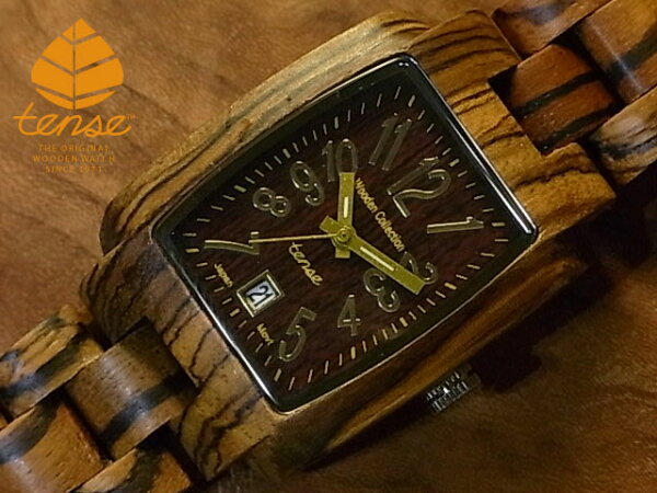 Tense — японский официальный магазин: деревянные часы модель I No.393, серия Zebrawood, мужские/женские, легкие, натуральное дерево, гарантия на импортную партию, популярная модель