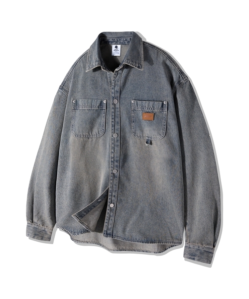 Vintage Washing Double Pocket Denim Shirt GLS-716