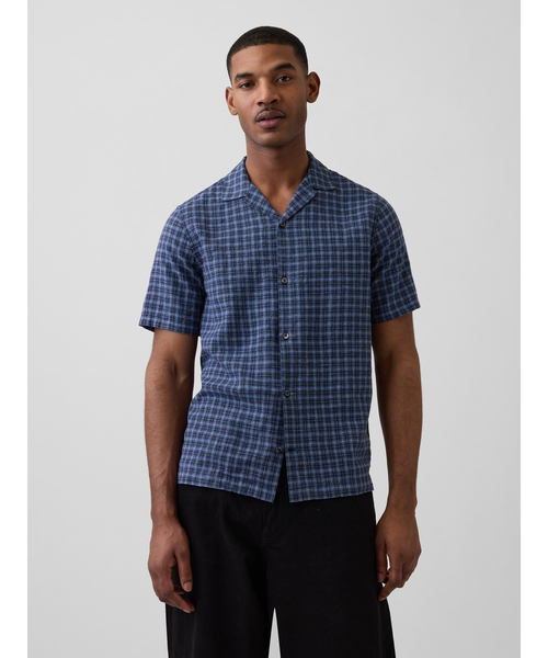 Standard Fit — линейные брендовые рубашки‑футболки (linen blend)