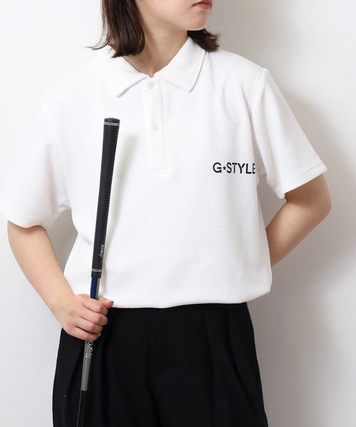 Drail stretch логотип полус рукав — Drail Stretch Logo Half‑Sleeve Polo Shirt