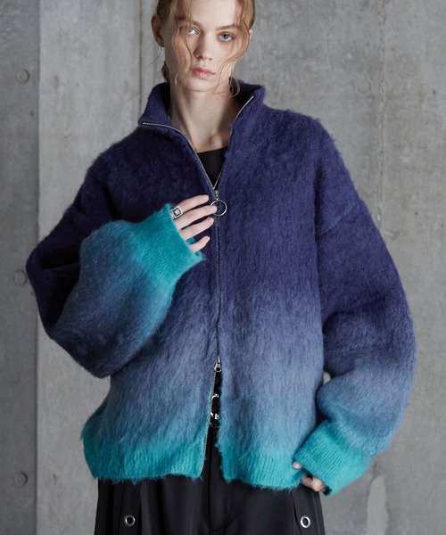 SERACE Loose shaggy gradation drivers knit — рыхлый градиентный вязаный драйверский свитер