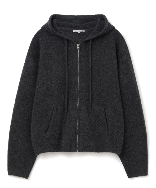 Roan knit Ford zip‑up [Merange Black] — вязаная куртка‑кардиган, меланж‑черная