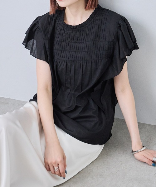 100% индийский пинтачный свободный свитер-блузка — Pin-tuck full sleeve blouse