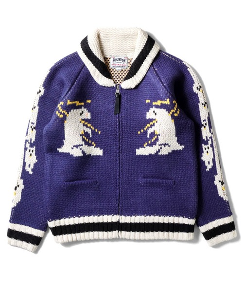 HOUSTON Cowichan Sweater Bear — вязаный свитер с медведем, ручная вязка, белый медведь