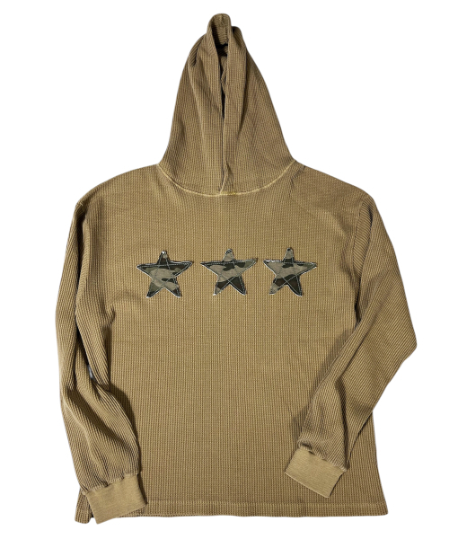 Stars Pigment Waffle Hoodie (sand) — толстовка‑вафля, цвет песок