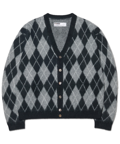 Argyle Hairy Cardigan — серый кардиган в ромб
