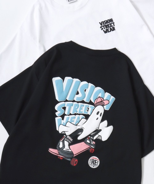 VISION STREET WEAR впитывающая быстро сохнущая футболка с принтом, backprint, логотип, полусорочка, мужской размер