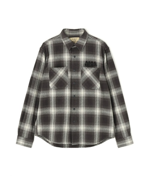 «A.A.R.C» Ombre Check Emb Shirt / рубашка с омбре‑клеткой и вышивкой / AVIREX
