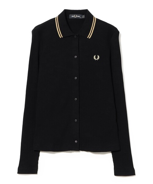 FRED PERRY Button Slub Rib Polo Shirt — поло с рубчатой текстурой