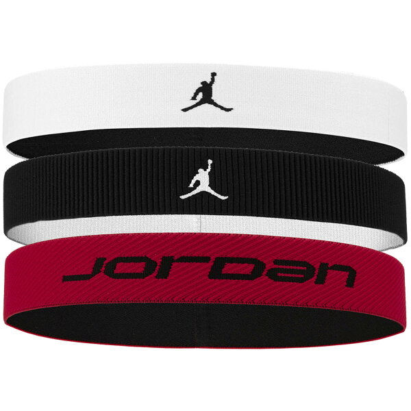 Nike Jordan эластичная широкая спортивная повязка на голову 3 шт JD2023 (117) — белая/красная/чёрная