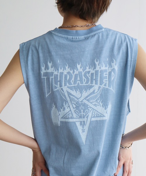 THRASHER — PIGMENT加工 баклагло нойс «No. Slub» футболка
